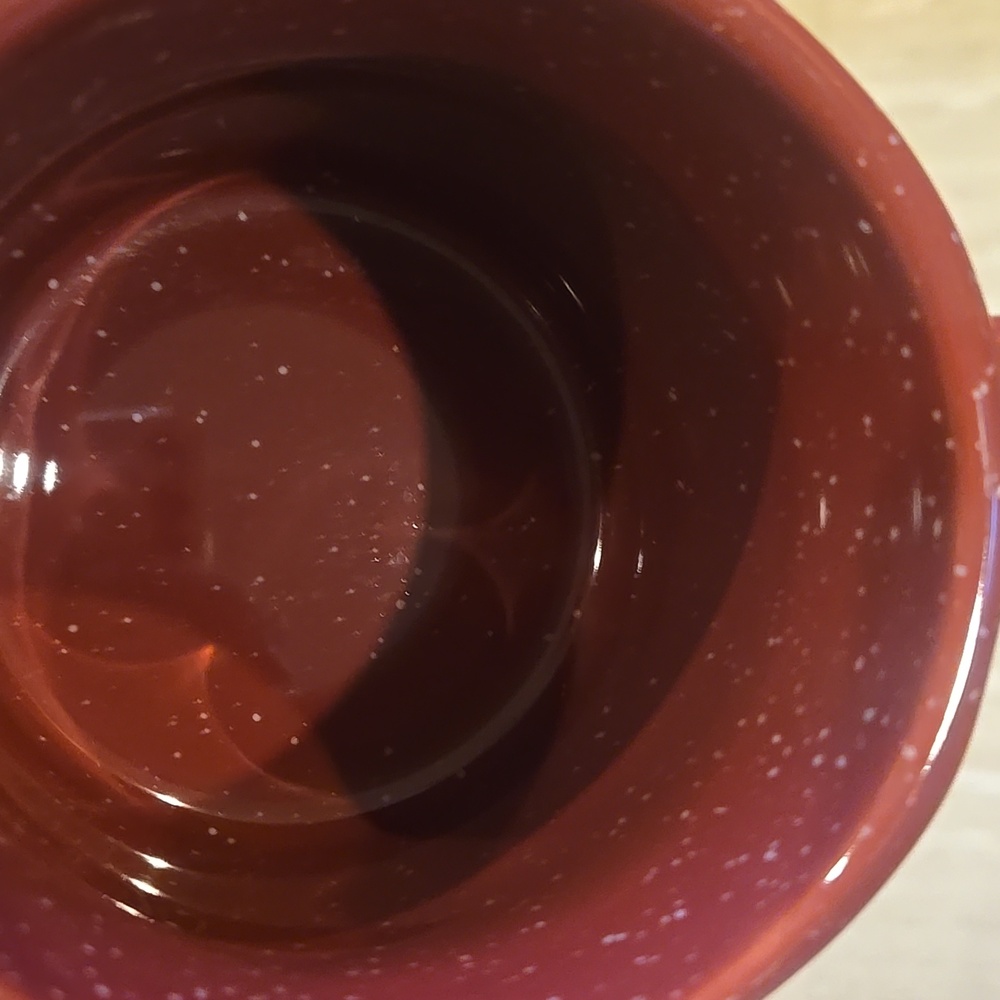 Rae Dunn Artisan Collection By Magenta Burgundy Speckled "Happy Camper" Mug - Picture 6 of 6